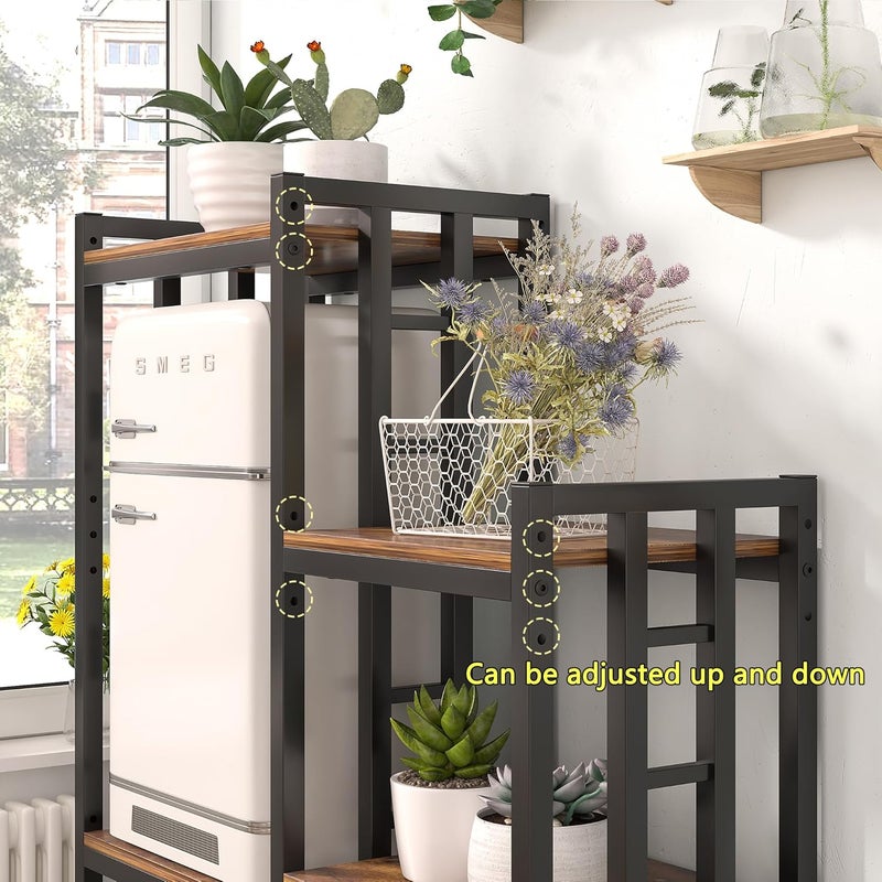 YCHF 6-Tier Kitchen Bakers Rack, Utility Storage Shelf, Mini Fridge & Microwave Oven Stand Table, Coffee Bar, Adjustable Shelves Freestadning for Kitchen Home Office - Image 3